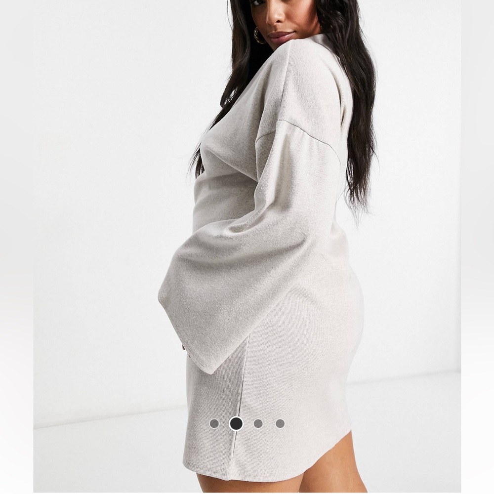 ASOS HOT SALE CLOSET PURGE GRAY SWEATER MINI HOLIDAY DRESS
